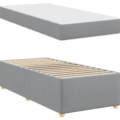vidaXL Estructura de cama con colchón 80 x 200 cm tela Gris claro Sale