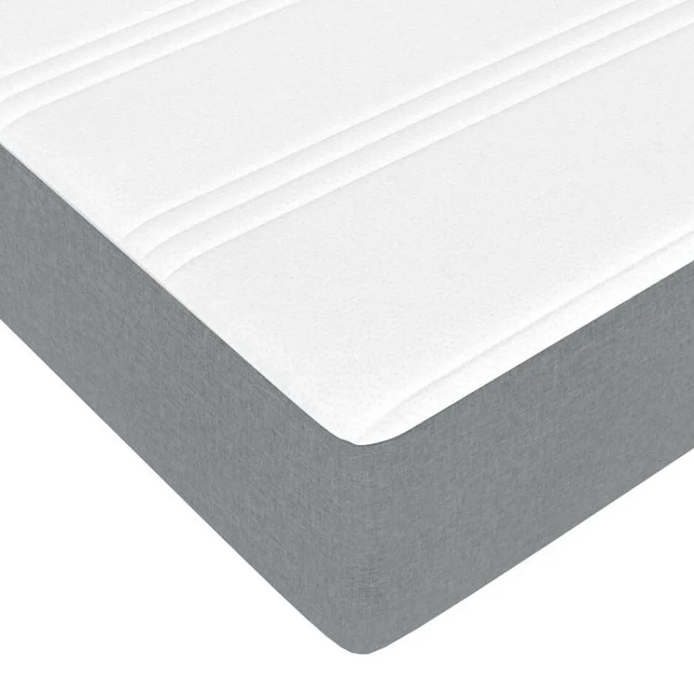vidaXL Estructura de cama con colchón 80 x 200 cm tela Gris claro Sale