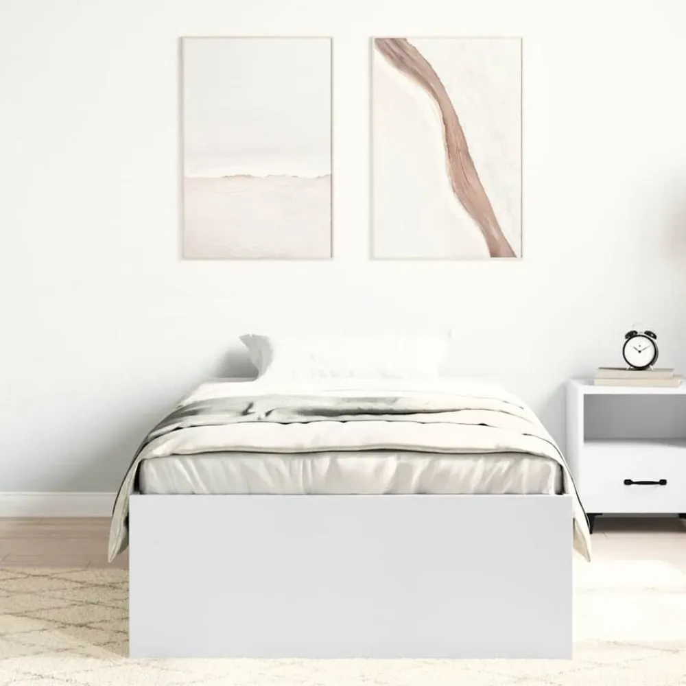 vidaXL Camas Y Accesorios-Estructura de cama blanca 90x200 cm