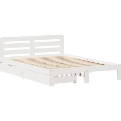 vidaXL Camas Y Accesorios-Estructura de cama sin colchón madera de pino blanca 140x200 cm