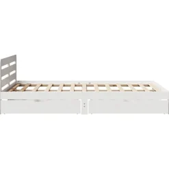 vidaXL Camas Y Accesorios-Estructura de cama sin colchón madera de pino blanca 140x200 cm