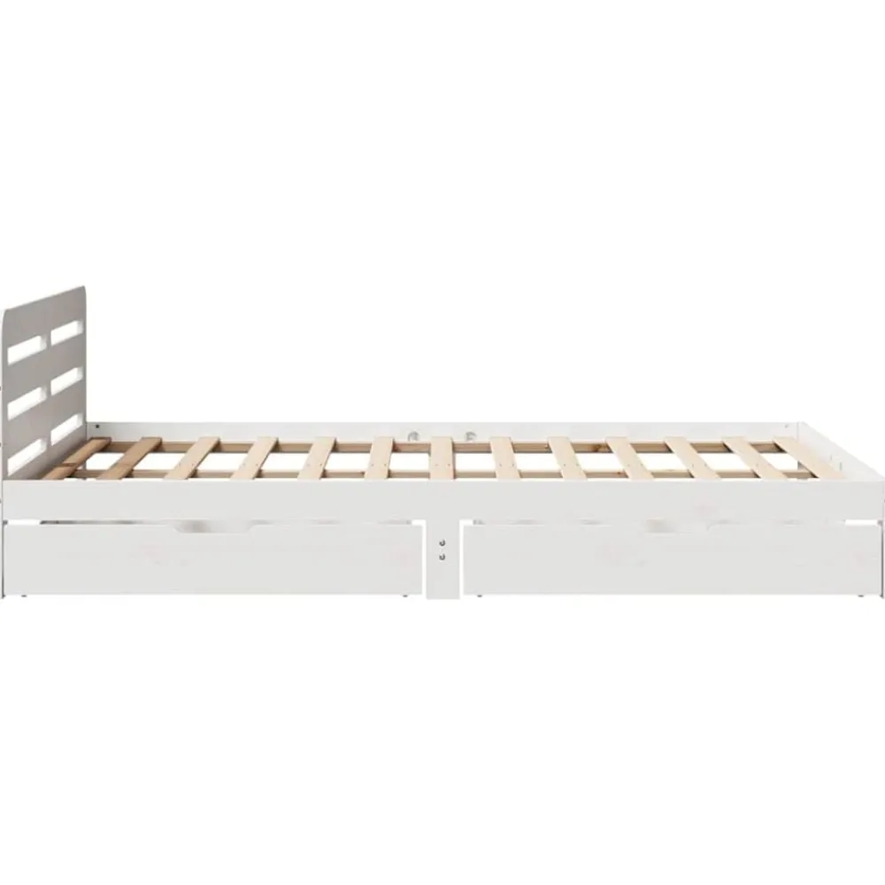 vidaXL Camas Y Accesorios-Estructura de cama sin colchón madera de pino blanca 140x200 cm