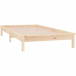 vidaXL Camas Y Accesorios-Estructura de cama LED sin colchón madera maciza 90x200 cm