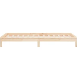 vidaXL Camas Y Accesorios-Estructura de cama LED sin colchón madera maciza 90x200 cm