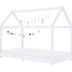 Niños vidaXL Mobiliario Para Bebés Y Niños Pequeños-Estructura de cama infantil madera maciza pino 70x140 cm