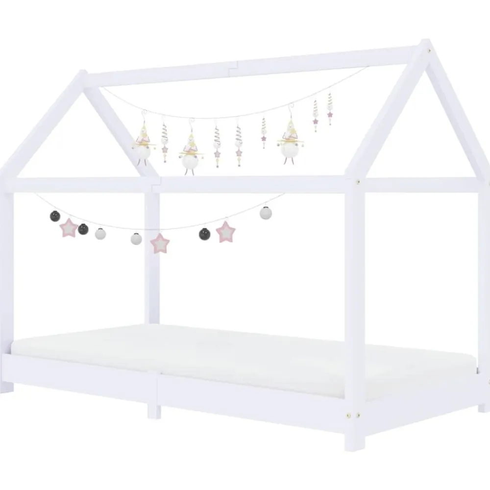 Niños vidaXL Mobiliario Para Bebés Y Niños Pequeños-Estructura de cama infantil madera maciza pino 70x140 cm