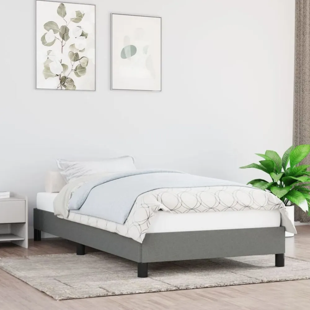 vidaXL Estructura de cama sin colchón tela 80x200 cm Gris oscuro Sale