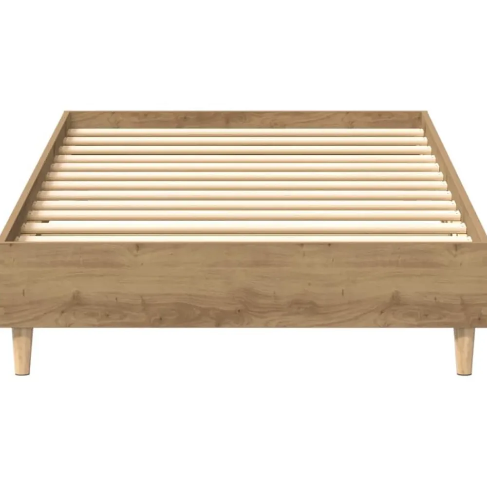 vidaXL Camas Y Accesorios-Estructura de cama sin colchón roble artesanal 100x200 cm