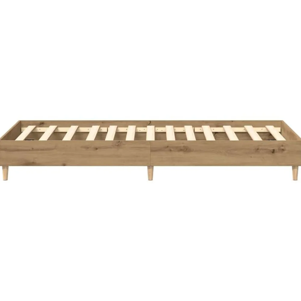 vidaXL Camas Y Accesorios-Estructura de cama sin colchón roble artesanal 100x200 cm