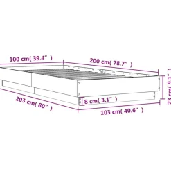 vidaXL Estructura de cama madera de ingeniería blanca 100x200 cm Blanco Sale