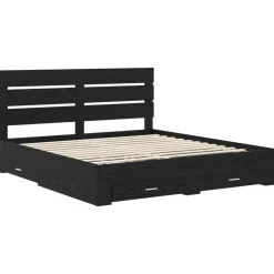 vidaXL Estructura de cama con cajón 180 x 200 cm Roble negro Clearance