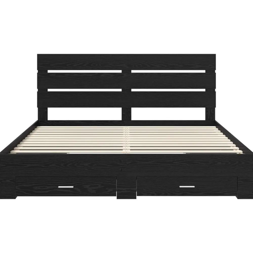 vidaXL Estructura de cama con cajón 180 x 200 cm Roble negro Clearance