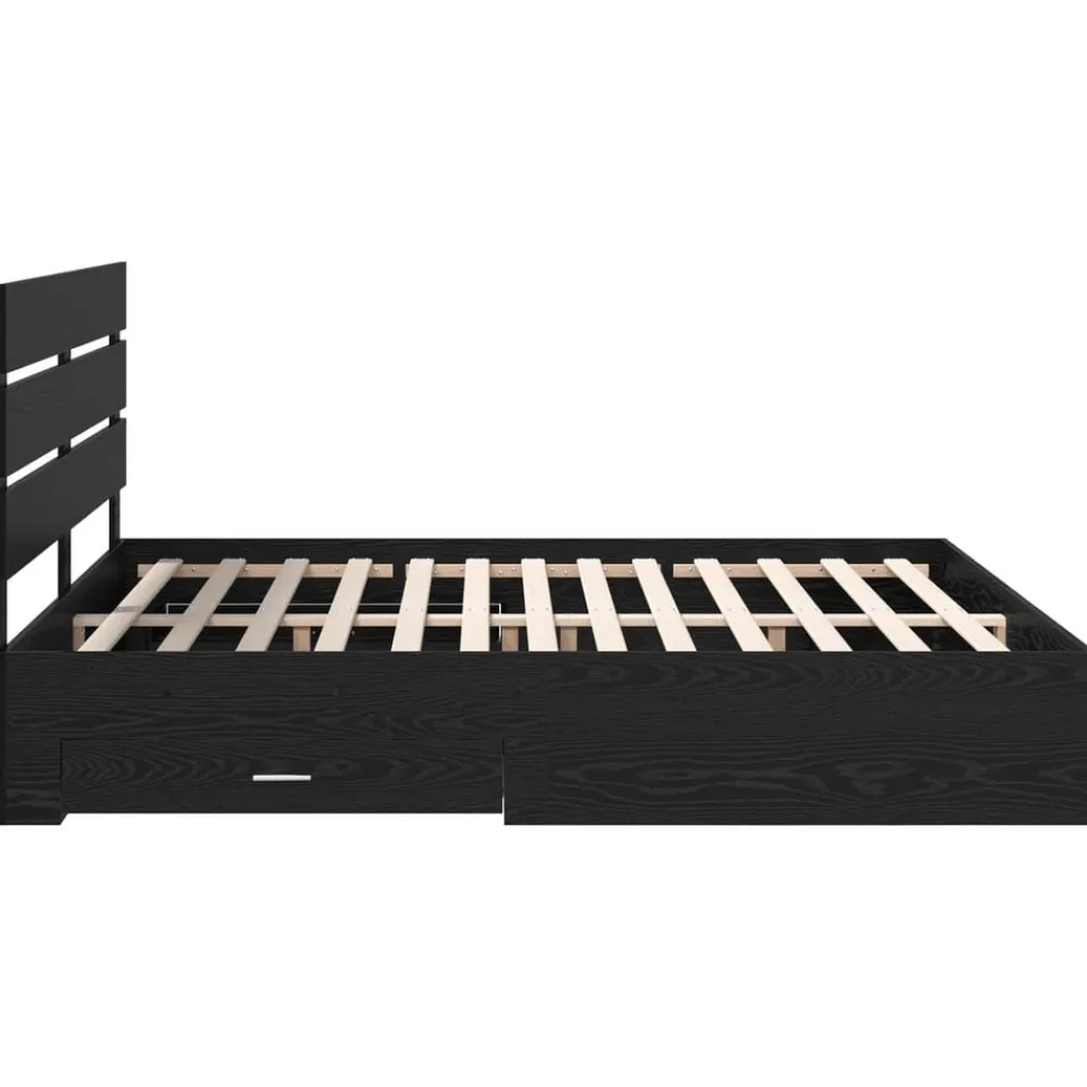 vidaXL Estructura de cama con cajón 180 x 200 cm Roble negro Clearance