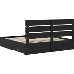 vidaXL Estructura de cama con cajón 180 x 200 cm Roble negro Clearance