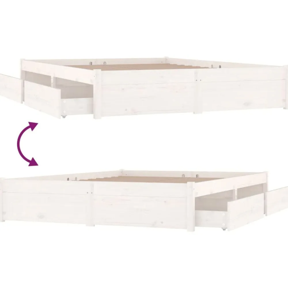 vidaXL Camas Y Accesorios-Estructura de cama con cajones 140x190 cm