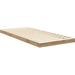 vidaXL Camas Y Accesorios-Estructura de Cama de Suelo Roble artesanal 75 x 190 cm
