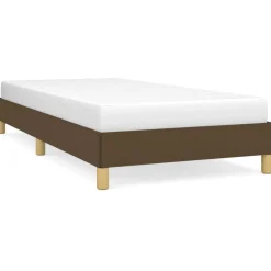 vidaXL Camas Y Accesorios-Estructura de cama sin colchón tela marrón oscuro 80x200 cm