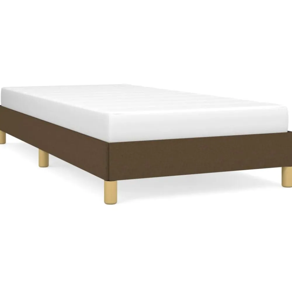 vidaXL Camas Y Accesorios-Estructura de cama sin colchón tela marrón oscuro 80x200 cm