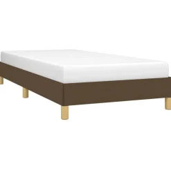 vidaXL Camas Y Accesorios-Estructura de cama sin colchón tela marrón oscuro 80x200 cm