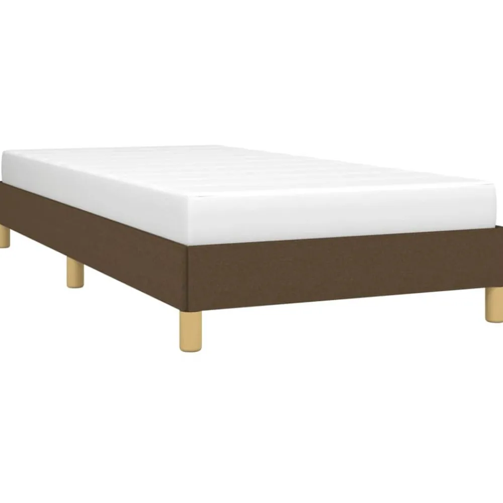vidaXL Camas Y Accesorios-Estructura de cama sin colchón tela marrón oscuro 80x200 cm