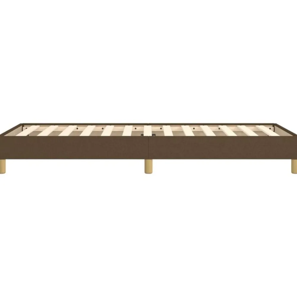 vidaXL Camas Y Accesorios-Estructura de cama sin colchón tela marrón oscuro 80x200 cm