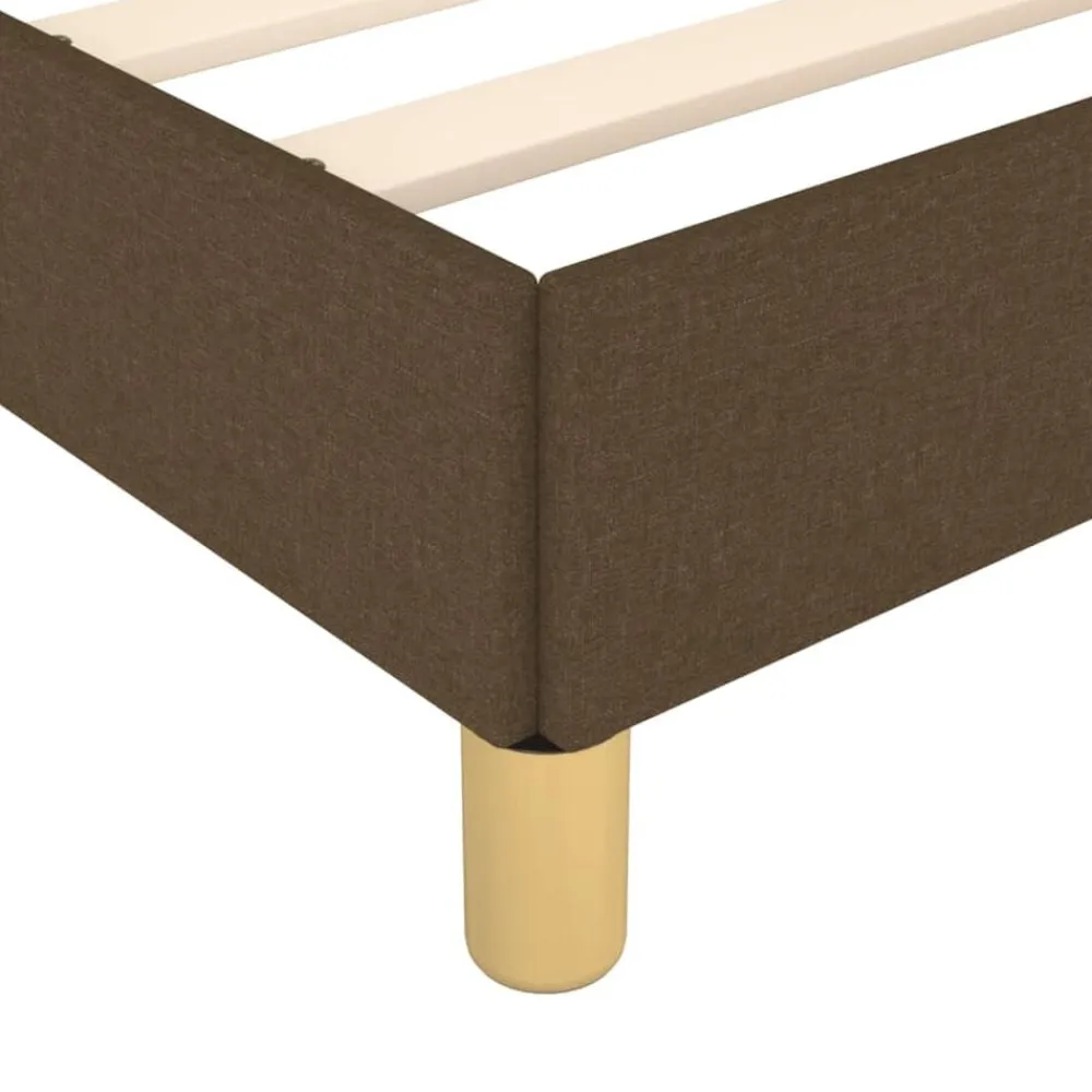 vidaXL Camas Y Accesorios-Estructura de cama sin colchón tela marrón oscuro 80x200 cm