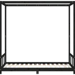vidaXL Estructura de cama para niños madera de pino 90x190 cm Negro New