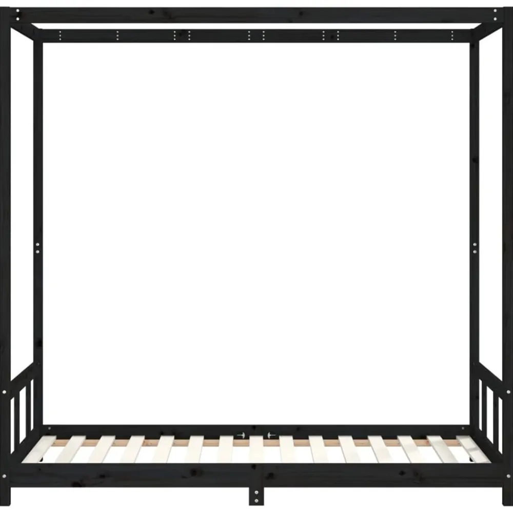 vidaXL Estructura de cama para niños madera de pino 90x190 cm Negro New