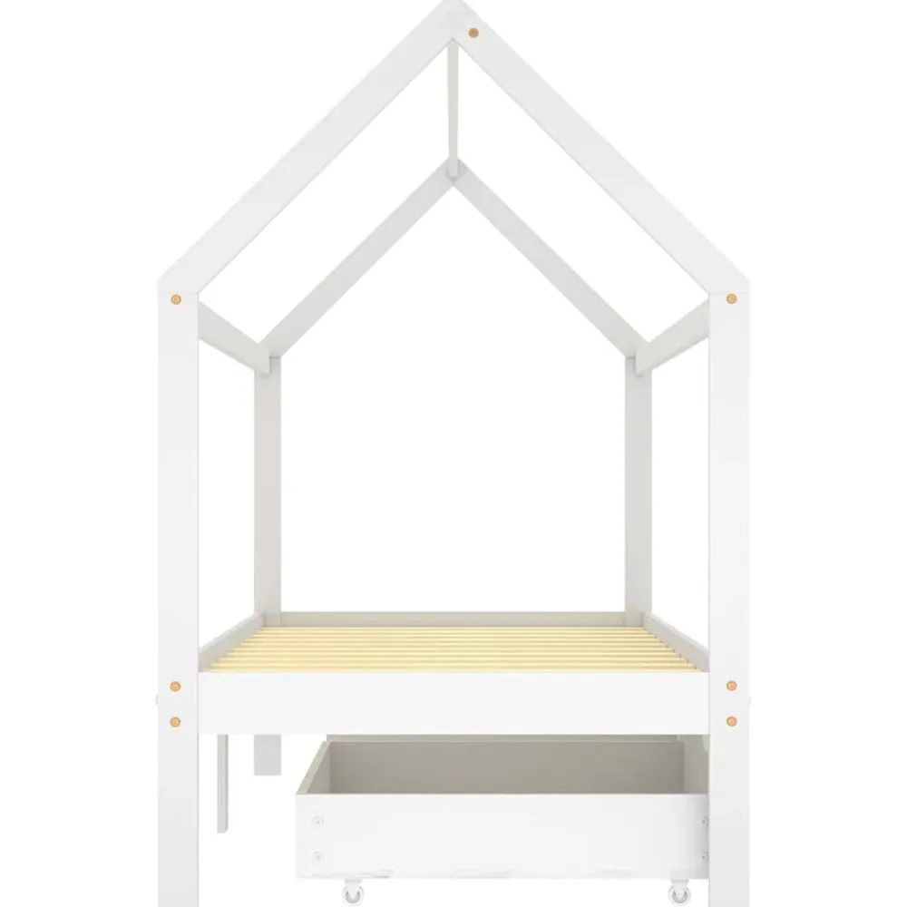 Niños vidaXL Mobiliario Para Bebés Y Niños Pequeños-Estructura de cama infantil cajones madera pino 90x200cm