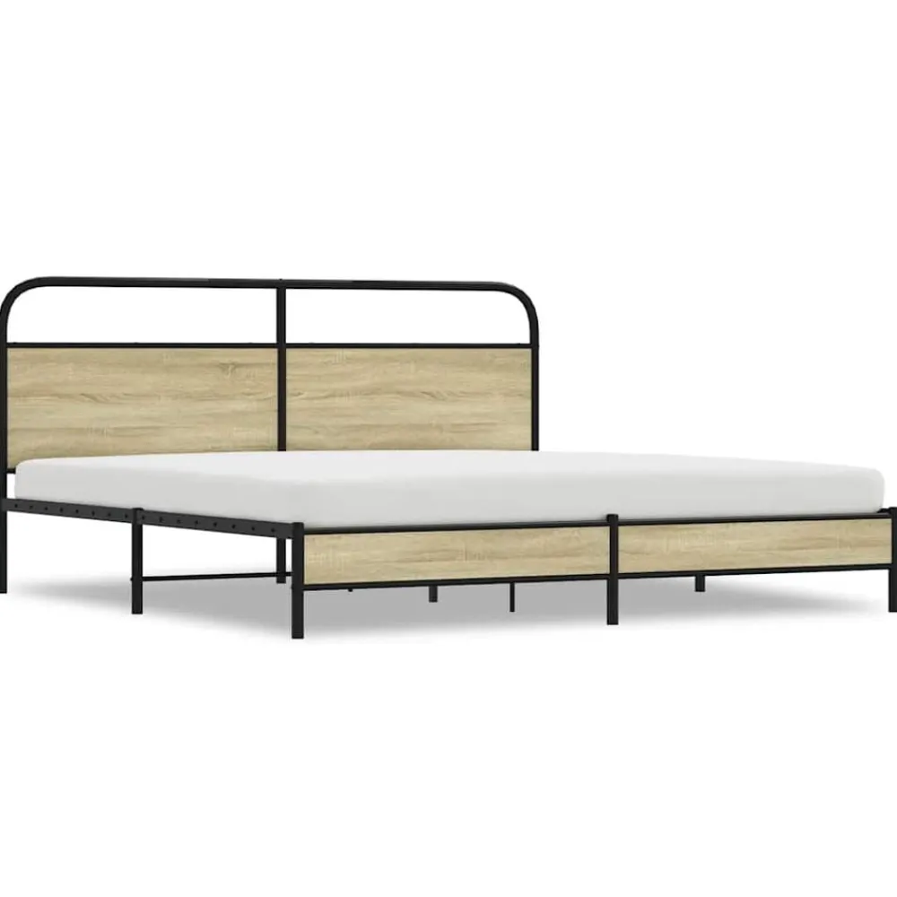 vidaXL Camas Y Accesorios-Estructura de cama sin colchón metal 180x200 cm