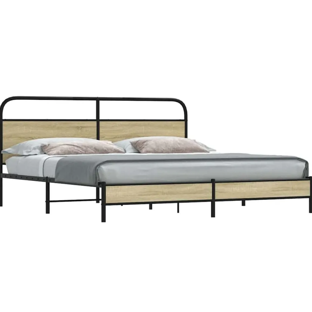 vidaXL Camas Y Accesorios-Estructura de cama sin colchón metal 180x200 cm