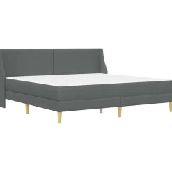 vidaXL Conjuntos De Muebles-Estructura de cama con colchón Gris oscuro 180 x 200 cm tela