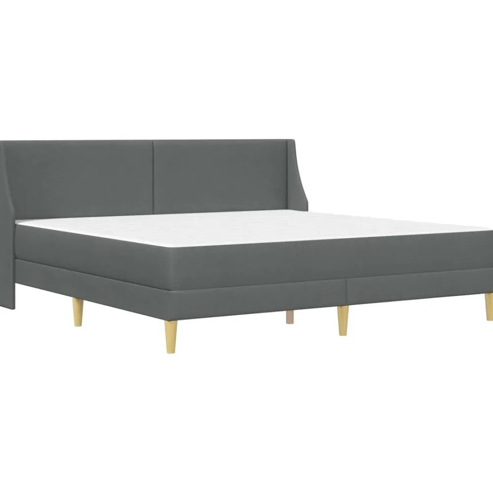 vidaXL Conjuntos De Muebles-Estructura de cama con colchón Gris oscuro 180 x 200 cm tela