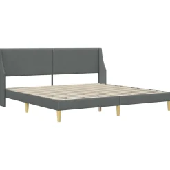 vidaXL Conjuntos De Muebles-Estructura de cama con colchón Gris oscuro 180 x 200 cm tela