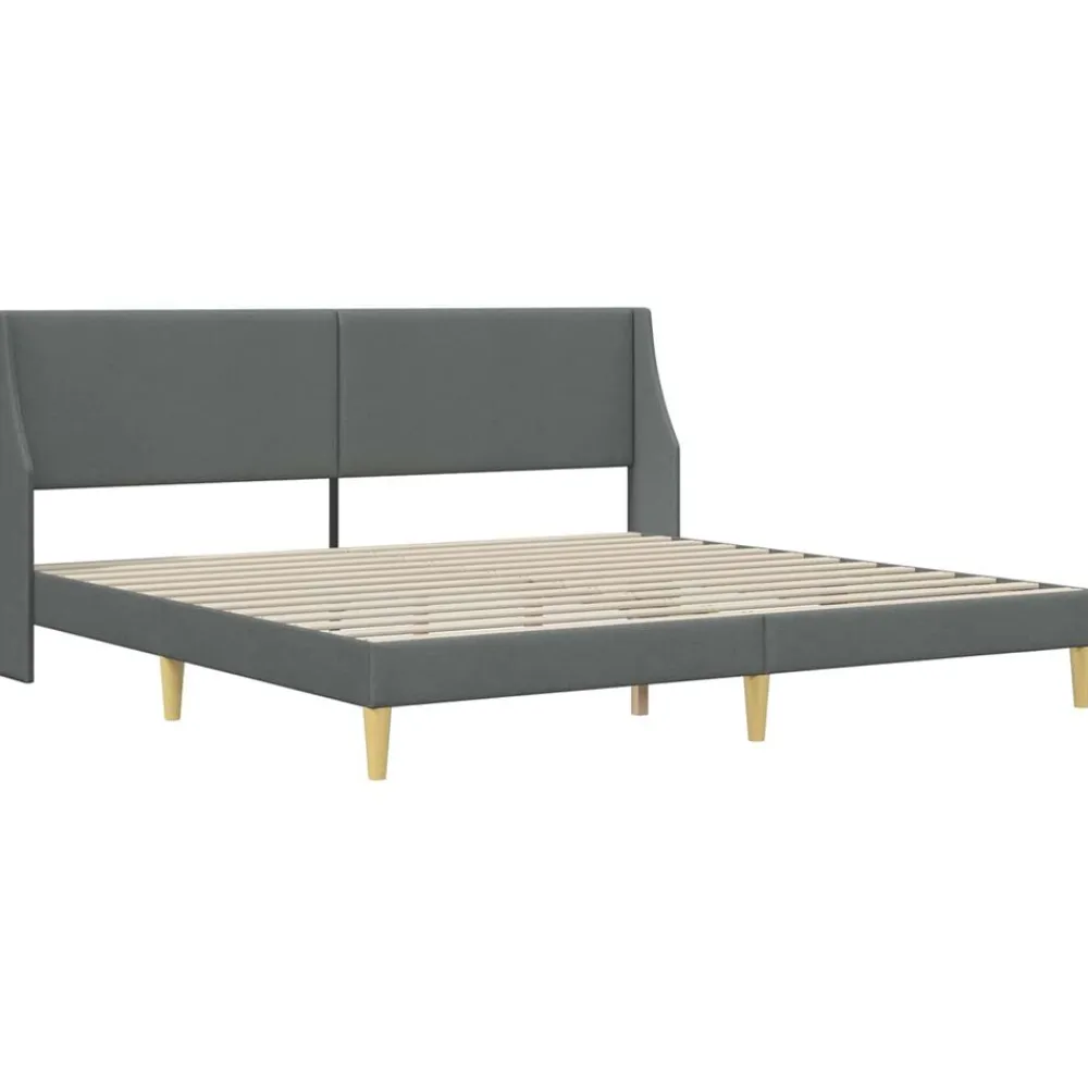 vidaXL Conjuntos De Muebles-Estructura de cama con colchón Gris oscuro 180 x 200 cm tela