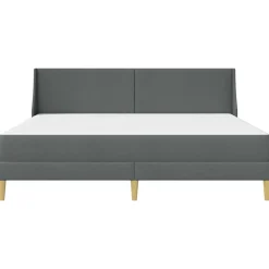 vidaXL Conjuntos De Muebles-Estructura de cama con colchón Gris oscuro 180 x 200 cm tela