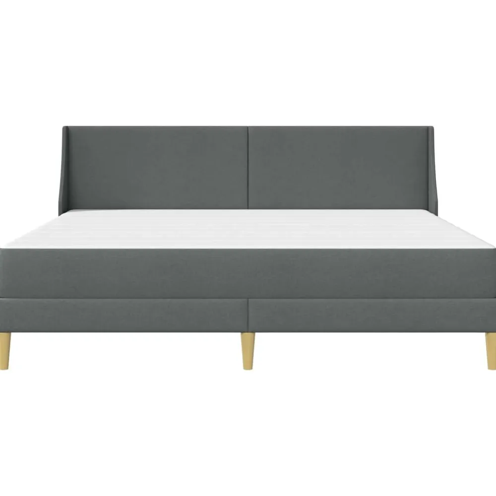 vidaXL Conjuntos De Muebles-Estructura de cama con colchón Gris oscuro 180 x 200 cm tela