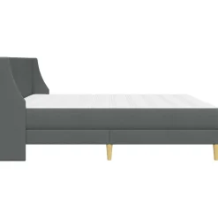 vidaXL Conjuntos De Muebles-Estructura de cama con colchón Gris oscuro 180 x 200 cm tela