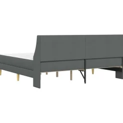 vidaXL Conjuntos De Muebles-Estructura de cama con colchón Gris oscuro 180 x 200 cm tela