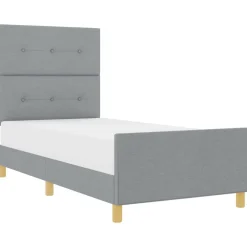 vidaXL Estructura de cama con cabecera 80 x 200 cm tela Gris claro Online