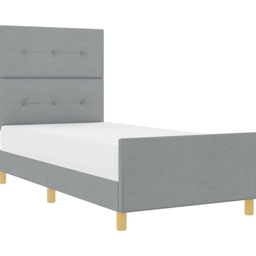 vidaXL Estructura de cama con cabecera 80 x 200 cm tela Gris claro Online