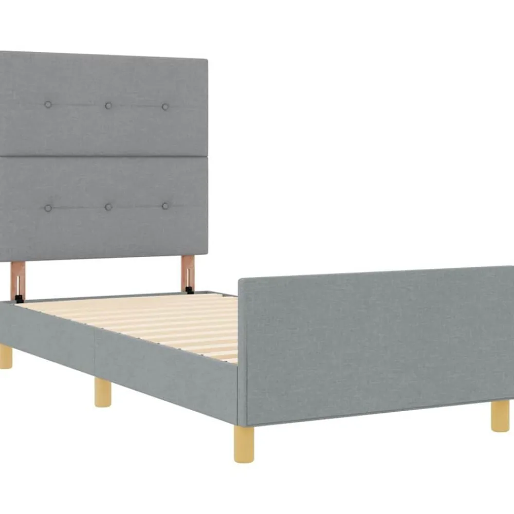 vidaXL Estructura de cama con cabecera 80 x 200 cm tela Gris claro Online