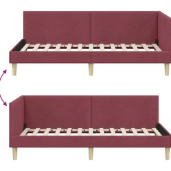 vidaXL Estructura de cama en esquina Rojo vino 80 cm x 200 cm Rojo vino tinto Outlet