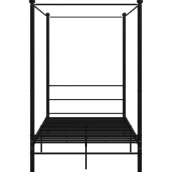 vidaXL Estructura de cama con dosel sin colchón metal 120x200 cm Negro Outlet
