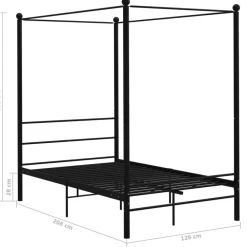 vidaXL Estructura de cama con dosel sin colchón metal 120x200 cm Negro Outlet