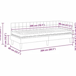 vidaXL Estructura de Cama Esquina con Colchón 2 pcs Terciopelo Azul Outlet