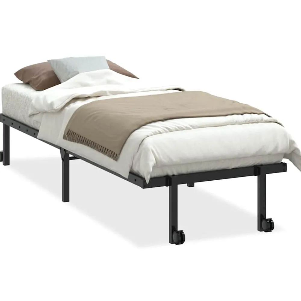 vidaXL Camas Y Accesorios-Estructura de cama sin colchón plegable acero 75x190 cm