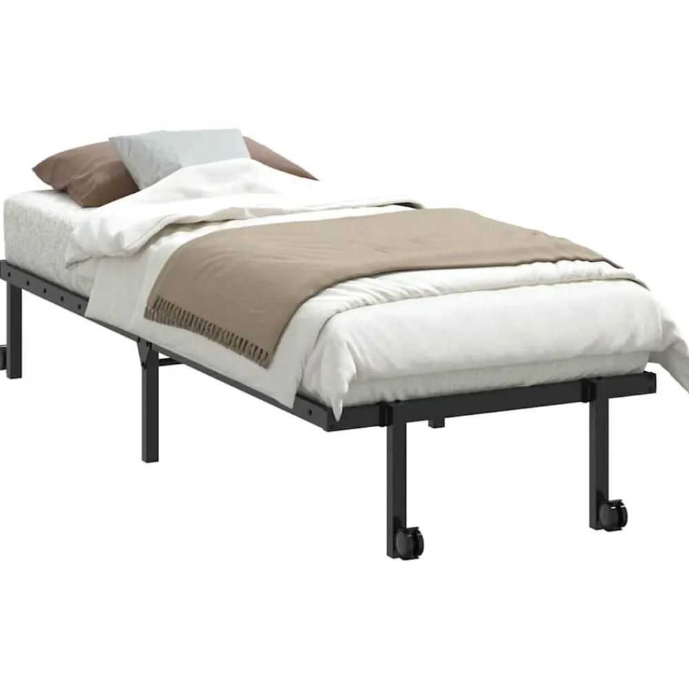 vidaXL Camas Y Accesorios-Estructura de cama sin colchón plegable acero 75x190 cm