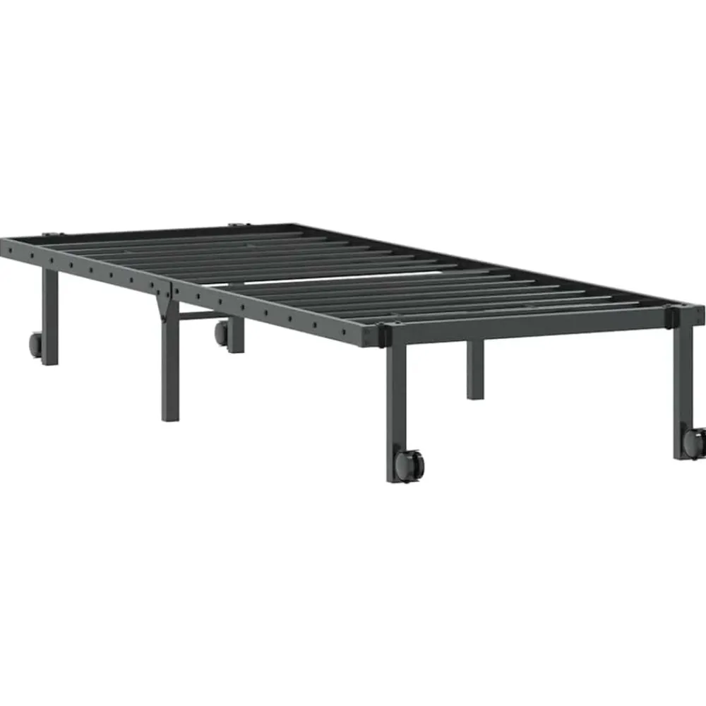 vidaXL Camas Y Accesorios-Estructura de cama sin colchón plegable acero 75x190 cm