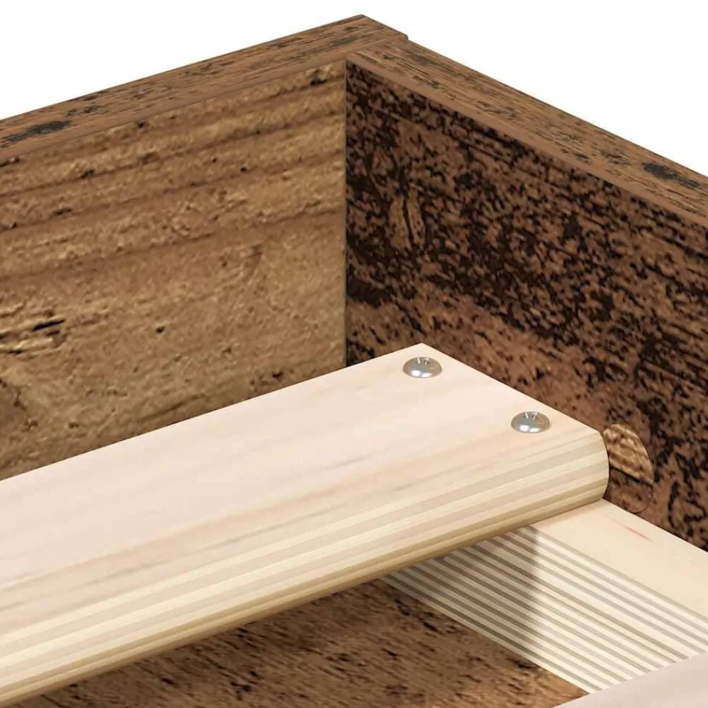 vidaXL Camas Y Accesorios-Estructura de cama sin colchón madera de ingeniería envejecida